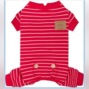 KYEESE Dog Pajamas Red Striped, X-Large NWT
